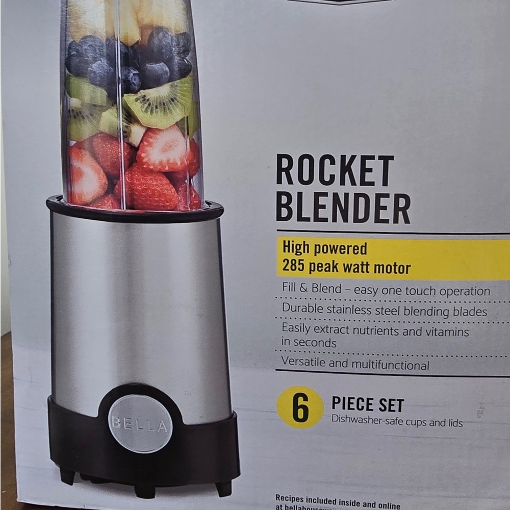 BELLA Silver and Black Rocket Blender